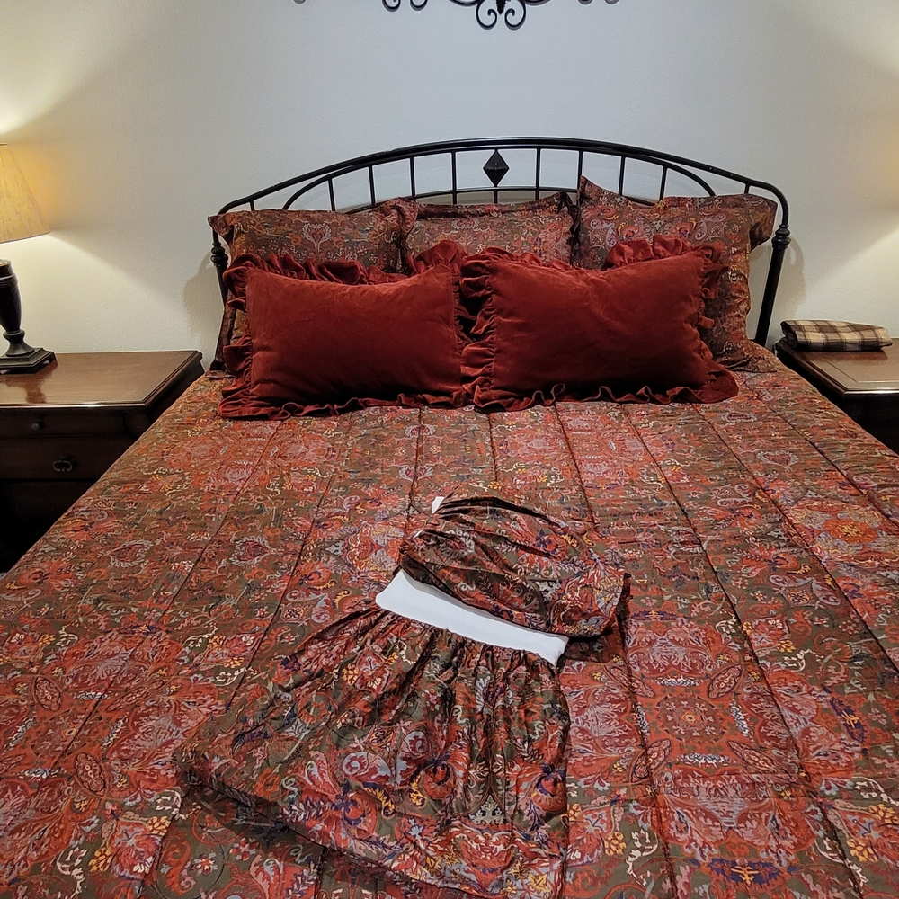 7pc Ralph Lauren Galahad Queen Sateen Comforter Set